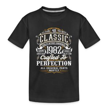 40e anniversaire Année de naissance 1982 Année de naissance - T-shirt bio Premium Enfant - noir - Devant