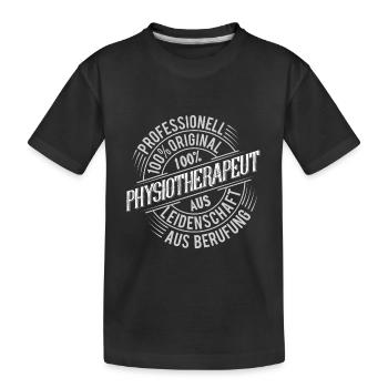 Physiotherapeut - Kinder Premium Bio T-Shirt - Schwarz - Vorne