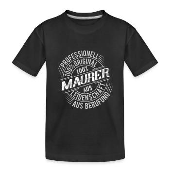 Maurer - Kinder Premium Bio T-Shirt - Schwarz - Vorne