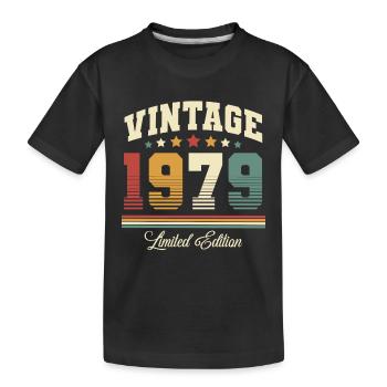 1979 Jahrgang Baujahr Geburtstag Vintage - Kinder Premium Bio T-Shirt - Schwarz - Vorne