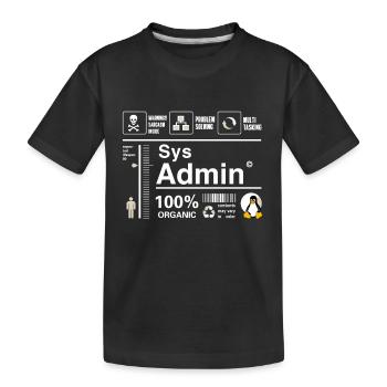 Sys Admin Penguin Ordinateur Nerd pc Platine cpu inh - T-shirt bio Premium Enfant - noir - Devant