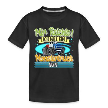 Monstertruck - Kinder Premium Bio T-Shirt - Schwarz - Vorne