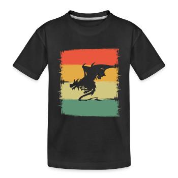 Drache Drachen - Kinder Premium Bio T-Shirt - Schwarz - Vorne