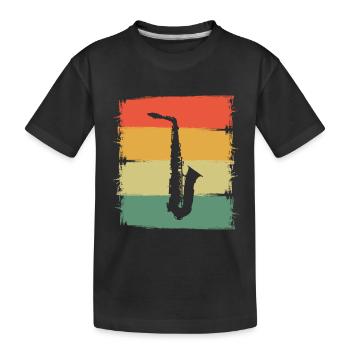 Saxophone - Kids' Premium Organic T-Shirt - black - Front