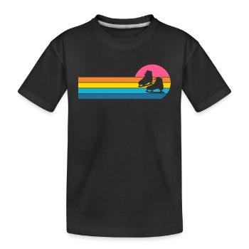 Schlittschuh - Kinder Premium Bio T-Shirt - Schwarz - Vorne