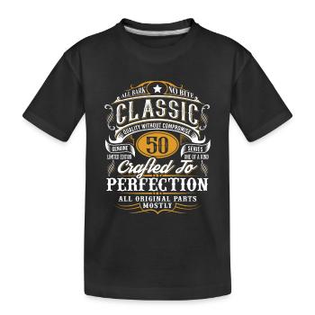50th birthday - Kids' Premium Organic T-Shirt - black - Front