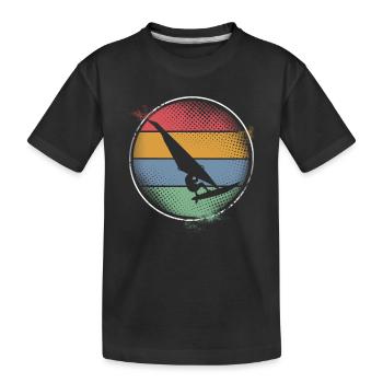 Surfer Surfen - Kinder Premium Bio T-Shirt - Schwarz - Vorne