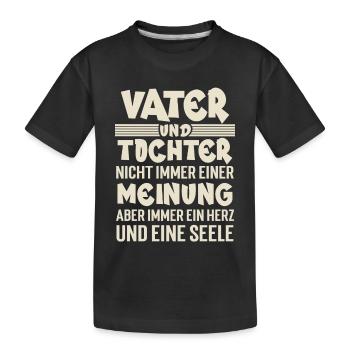 Vater Und Tochter - Kinder Premium Bio T-Shirt - Schwarz - Vorne
