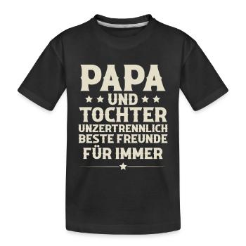 Vater Und Tochter - Kinder Premium Bio T-Shirt - Schwarz - Vorne