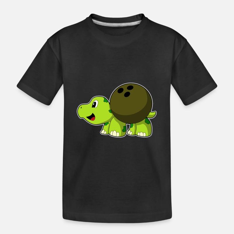 Schildkröte Bowling Bowlingkugel - Kinder Premium Bio T-Shirt - Schwarz