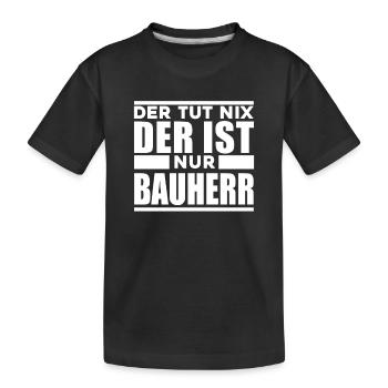 Bauherr - Kinder Premium Bio T-Shirt - Schwarz - Vorne