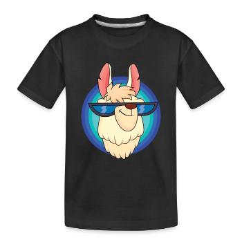 Lama frais avec des verres frais - T-shirt bio Premium Enfant - noir - Devant