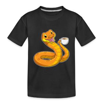 Tasse à café Serpent - T-shirt bio Premium Enfant - noir - Devant