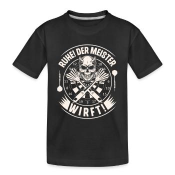 Dart Darten Darts - Kinder Premium Bio T-Shirt - Schwarz - Vorne
