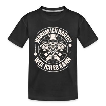 Dart Darten Darts - Kinder Premium Bio T-Shirt - Schwarz - Vorne