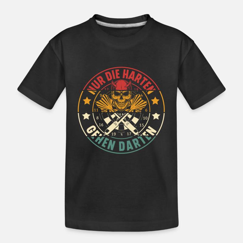 Dart Darten Darts - Kinder Premium Bio T-Shirt - Schwarz