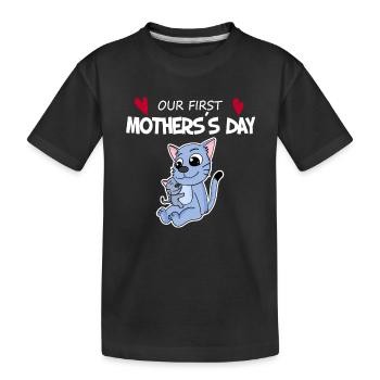Erster Muttertag - Kinder Premium Bio T-Shirt - Schwarz - Vorne
