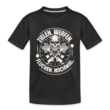 Darts Dart Darten - Kinder Premium Bio T-Shirt - Schwarz - Vorne