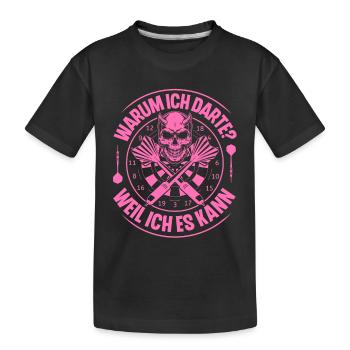 Dartspielerin Dart Darts Darten - Kinder Premium Bio T-Shirt - Schwarz - Vorne