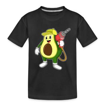 Avocado Handwerker Bohrmaschine Handwerk - Kinder Premium Bio T-Shirt - Schwarz - Vorne