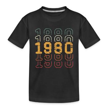 1980 - Kinder Premium Bio T-Shirt - Schwarz - Vorne