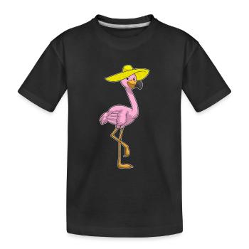 Flamingo Hut - Kinder Premium Bio T-Shirt - Schwarz - Vorne