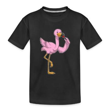 Flamingo Lippenstift - Kinder Premium Bio T-Shirt - Schwarz - Vorne