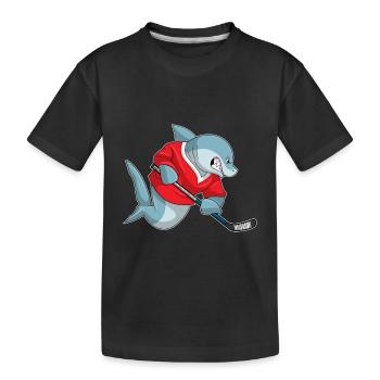 Croquant de hockey sur glace Shark - T-shirt bio Premium Enfant - noir - Devant