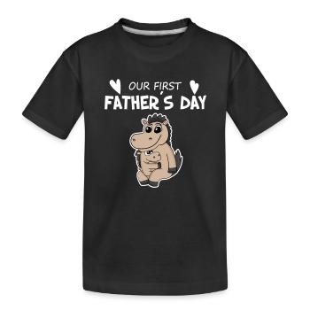 Vatertag - erster Vatertag Geschenk - Kinder Premium Bio T-Shirt - Schwarz - Vorne