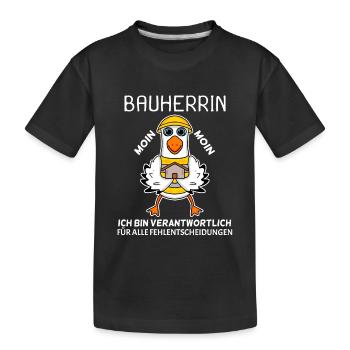 Bauherrin Hausbau Baustelle Richtfest - Kinder Premium Bio T-Shirt - Schwarz - Vorne