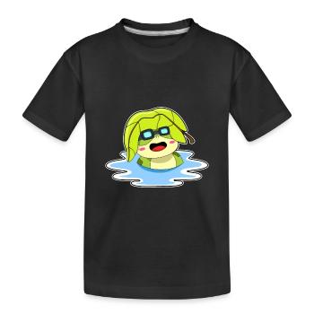 Frosch Sonnenbaden - Kinder Premium Bio T-Shirt - Schwarz - Vorne