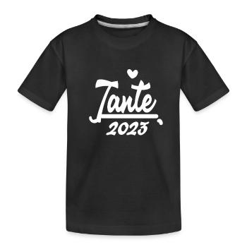 Tante 2023 - Tante werden - Kinder Premium Bio T-Shirt - Schwarz - Vorne