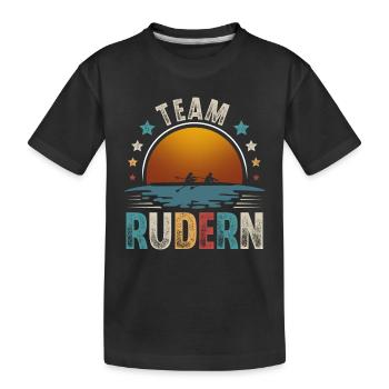 Rudern Ruderer Ruderboot Team - Kinder Premium Bio T-Shirt - Schwarz - Vorne