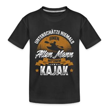 Kajak Kajakfahrer Kajaker - Kinder Premium Bio T-Shirt - Schwarz - Vorne