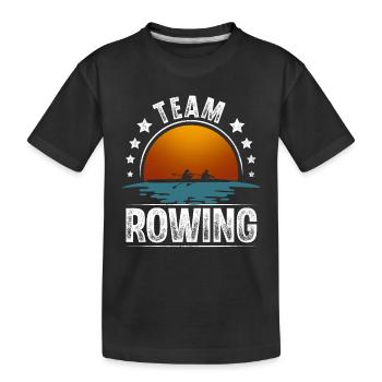 Rudern Ruderer Ruderboot Team - Kinder Premium Bio T-Shirt - Schwarz - Vorne