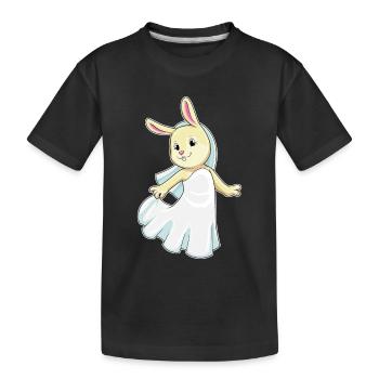 mariage avec voile de mariée lapin - T-shirt bio Premium Enfant - noir - Devant