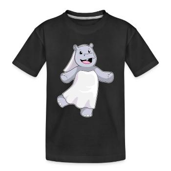 Mariage au voile nuptial de l’hippopotame - T-shirt bio Premium Enfant - noir - Devant