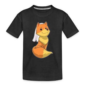 Renard Voile de mariée Mariage - T-shirt bio Premium Enfant - noir - Devant