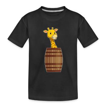 Giraffe Fass - Kinder Premium Bio T-Shirt - Schwarz - Vorne