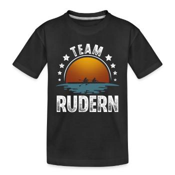Rudern Ruderer Ruderboot Team - Kinder Premium Bio T-Shirt - Schwarz - Vorne