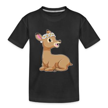 Marguerites Cerfs - T-shirt bio Premium Enfant - noir - Devant