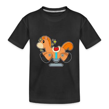 Un joli cheval à bascule - T-shirt bio Premium Enfant - noir - Devant