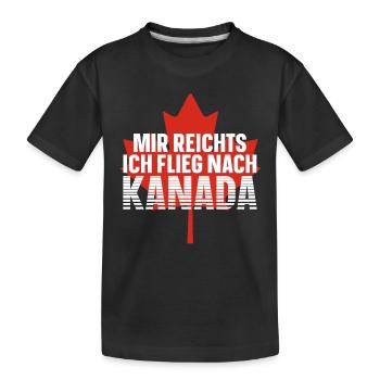 Kanada - Kinder Premium Bio T-Shirt - Schwarz - Vorne