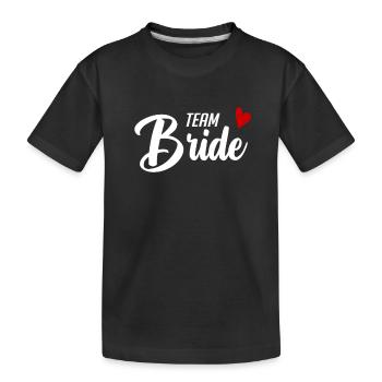 Team Braut Hochzeitsfeier - Kinder Premium Bio T-Shirt - Schwarz - Vorne
