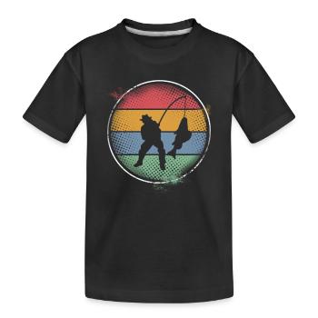 Fishing Fishing Angler - Kids' Premium Organic T-Shirt - black - Front