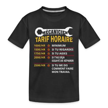 Mécanicien Tarif Horaire cadeau pour mécanicien - T-shirt bio Premium Enfant - noir - Devant