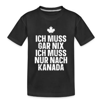 Kanada - Kinder Premium Bio T-Shirt - Schwarz - Vorne