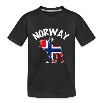 Norwegen - Kinder Premium Bio T-Shirt - Schwarz - Vorne