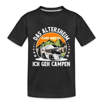Camping Camper Campen Oma Opa - Kinder Premium Bio T-Shirt - Schwarz - Vorne