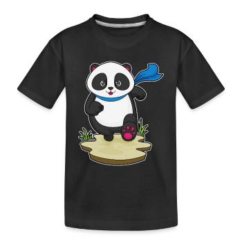 Panda Jogger Jogging Sport - T-shirt bio Premium Enfant - noir - Devant